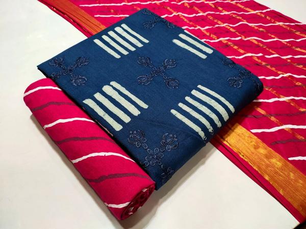 Nemi Wax Batik Leriyu With Work Vol-7 Cotton Designer Dress Material